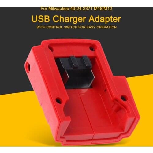 USB Charger Adapter with Switch for Milwaukee 49-24-2371 M18 M12 Li-ion Battery Power Source in stock