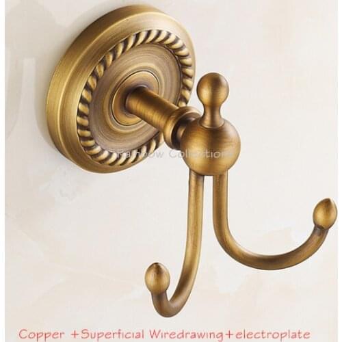 Vintage Copper Towel Hooks Cloth Bath Coat Hanger Wall Door Hook Retro Home Decoration Bathroom Accessories with screws