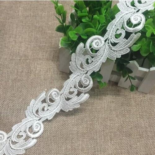 5 Yards Water Soluble Lace Trim Embroidery Polyester Lace DIY Lace Fabric Clothing Accessories 4cm Wide Free Shipping