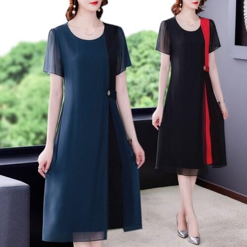 2021 Vintage 4XL Plus Size Beach Dress Women Elegant Bodycon Party Runway Vestido Summer Solid Mulberry Silk Casual Midi Dresses