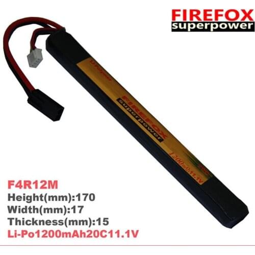 1pcs 100% Orginal FireFox 11.1V 1200mAh 20C Li Po AEG Airsoft Battery L F4R12M Drop shipping