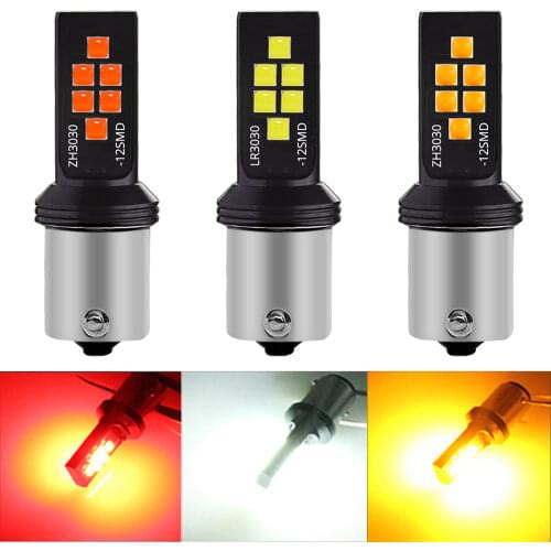 1PCS 1156 1157 7440 P21w 12LED Car Reserve Lamp Auto Styling Accessories Brake Light Turn Signal Bulbs 12V License signal lamp
