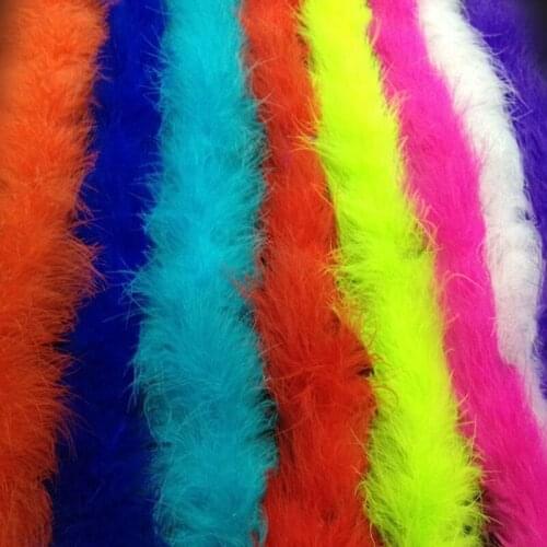 11 Colors 2 Meters/Piece Beautiful Soft Fluffy Dyed Colorful Turkey Marabou Feather Scarf Party Clothing Decoration