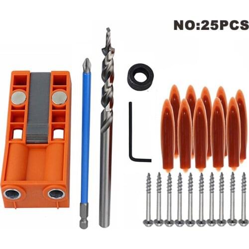 25pcs ABS Hole Punch, Adjustable Hole Punch Bit, Screw Blister with Magnetic Inch Drill Bit Positioner, Woodworking Tool