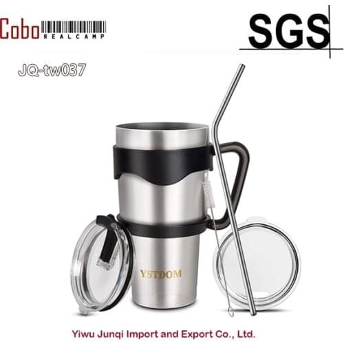 30 oz Double Wall Stainless Steel Vacuum Insulated Travel Mug Tumbler Water Coffee Cup for Hot or Cold Drink 6-Piece Tumbler Set