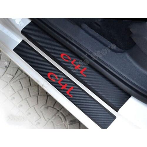 4pcs Carbon Fiber Car Door Sill Protector Threshold Stickers for Citroen C4L Auto Accessories