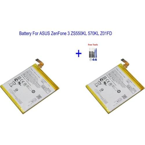 2x 3000mAh C11P1605 Replacement Battery For ASUS ZenFone 3 ZS550KL 570KL Z01FD + Repair Tools kit