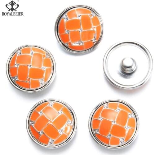 ROYALBEIER 10pcs/lot Acrylic Handmade Golden Snap Button Fit 18mm Accessories DIY Jewelry Making Wedding Buttons Wholesale