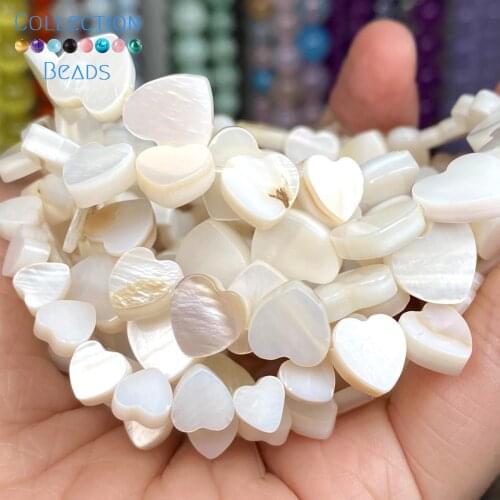6/8/10mm Natural White Mother Of Pearl Shell Love Heart Loose Spacer Beads For Jewelry Making Supplies DIY Bracelet Necklace