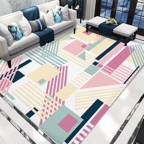 Color Geometry Carpet Modern Anti-Slip Mats Printing Indoor Decoration Doormat Carpet Pad Outdoor Kitchen Home 40x60cm Mat Rug