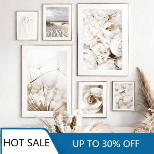 Flower Dandelion Sunset Bird Beach Grass Shell Nordic Wall Art Canvas Painting Posters Prints Wall Decor For Home Decoration