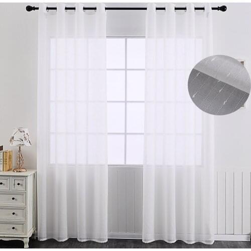 Dot Decoration White Sheer Curtains for Living Room Elegant Solid Color Window Screens for Bedroom Kitchen Hotel Custom Made