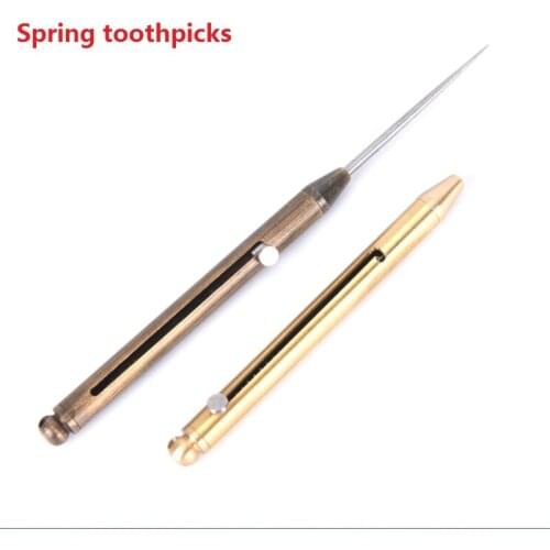 Titanium Alloy Toothpick Holder Spring Outdoor Camping Tool Portable Multifunction Fruit Fork Toothpick
