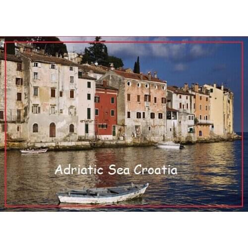 Travel Refrigerator Magnets 78*54mm,Adriatic Sea at Sunrise Rovigno Croatia Tourist Rigid Magnets 20602