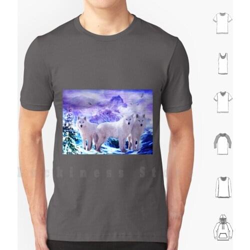Spirit Of The Arctic Wolf T Shirt Big Size 100% Cotton Arctic Wolf Arctic Wolf Art White Wolf Art Spirit Wolf Art Wolf Totem