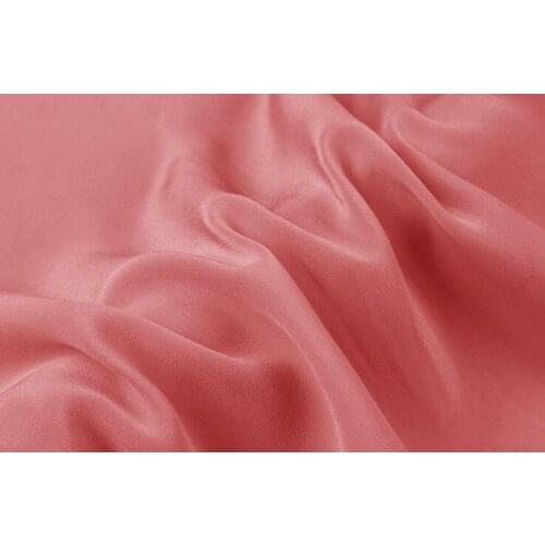 Howmay 100% pure silk fabric crepe de chine 12m/m 45" 114cm orange pink 116# for womens dress tank or camisole