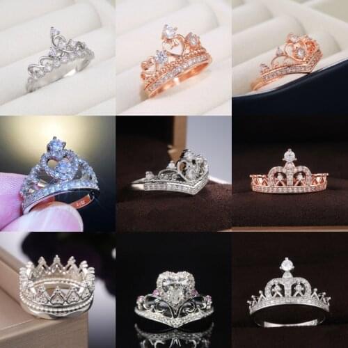 CAOSHI Noble Temperament Princess Crown Shape Rings for Teen Girls Cocktail Party Band High Quality Womens Jewelry Wholesale