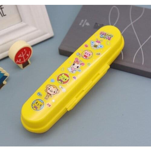 Box Only Cartoon Student Food Tableware Fork Spoon Chopsticks Storage Box Children Portable Travel Box