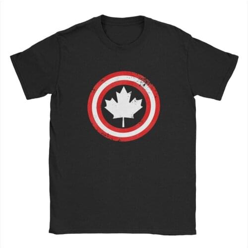 Captain Canada White Maple Leaf Cool Graphic T-Shirt Superhero Canadian Tees Tops for Men Clothes