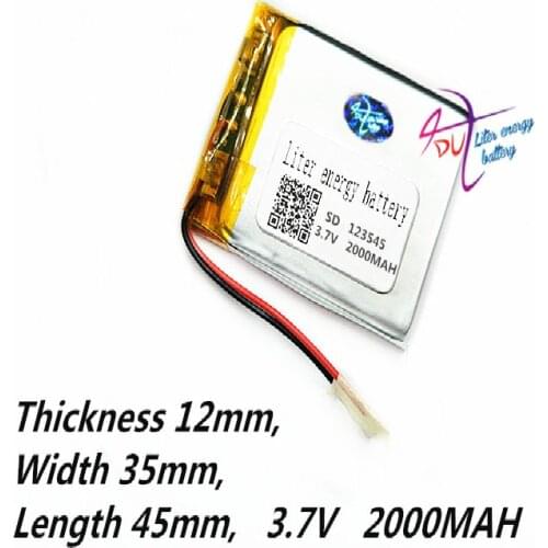 Best battery brand 3.7V lithium polymer battery 2000mah 123545 speakers navigator Mobile DVD