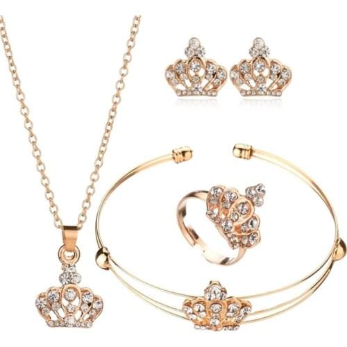 Jewelry Set Vintage Turkish Women Crown Jewelry Set Dubai Indian Wedding Jewelry Set Golden Crown Jewelry Set