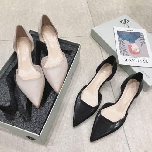 The new version of the factory direct hollow womens high-heeled shoes pointed with shallow ladies' shoes