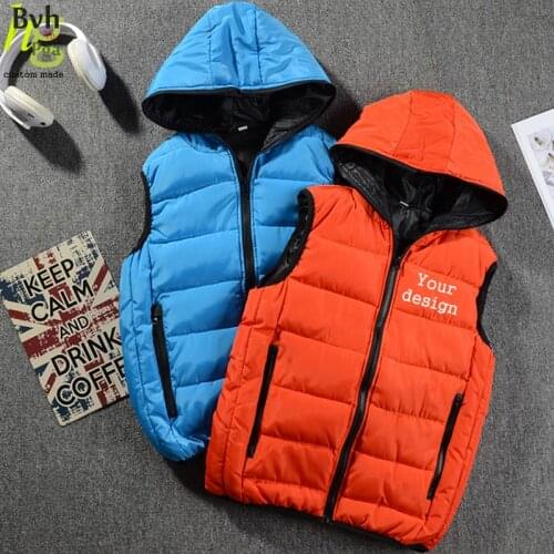Autumn and winter custom logo vest mens vest windproof casual style quality solid slim sleeveless jacket clothing L-4XL