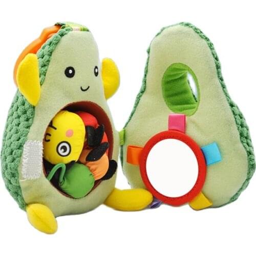 Jollybaby Hanging Fruit Toys,Find Caterpillar Farm Avocado Baby Travel Toy with Rattle,Chime,Stroller Toy Baby Boy and Girl Gift
