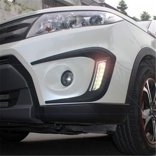 ABS Plastics Front Fog Light Decorative Sticker Cover Case Sticker For Suzuki Vitara 2015 2016 2017 2018 Accessories Car Styling