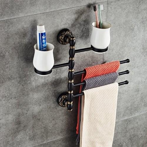 Storage Shelf 360 Degree Rotation Towel Bars Home Storage Rack Bathroom Organizer Hardware Accessory