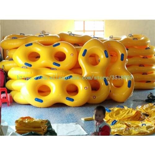 Selling outdoor water park PVC inflatable raft, inflatable water ski ring, two couples water ski ring