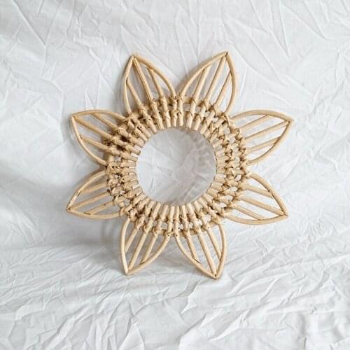 Rattan Frame Hanging Wall Mirror Frame Photo Wall Frames Wood Art Deco Frame Han