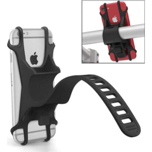 Adjustable Pull Button Bike Phone Holder Silicone nti-shock Phone Holder Mount Holder Phone Band Bike GPS Clip Universal