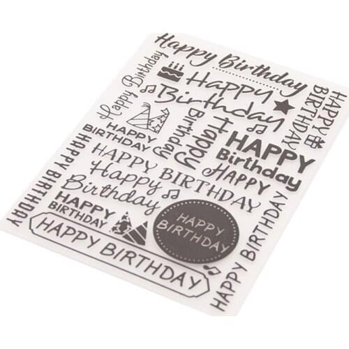 " HAPPY BIRTHDAY " Embossing Folders Plastic DIY Scrapbooking Template Paper Craft/Card Making Supplies 17.6cm x 12.8cm, 1 Piece