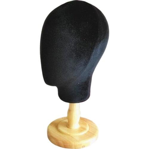 Detachable Velvet Mannequin Head For Wig Styling Drying Cap Headset Display