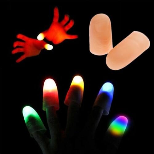 LED Finger Lights Magic Trick Props Glowing Dazzle Colour Laser Emitting Lamps Christmas Celebration Festival Party Decor Gift