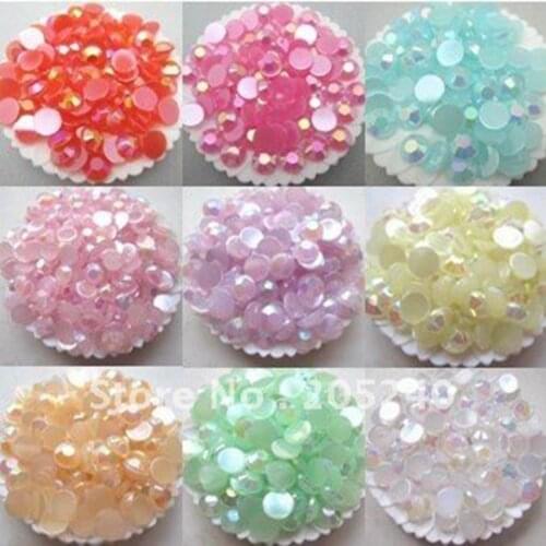 Jewelry Materials For DIY Decoration,6mm, 900pcs Mixed 9 Colors Hot Candy Color Flat Back Round Acrylic Rhinestone