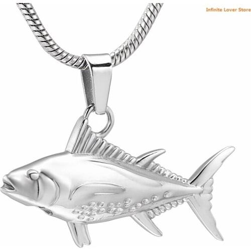 1996 Stainless Steel Fish Urn Ashes Necklace Memorial Keepsake Pendant for Loved One Ashes Keepsake,Free Filling Kits