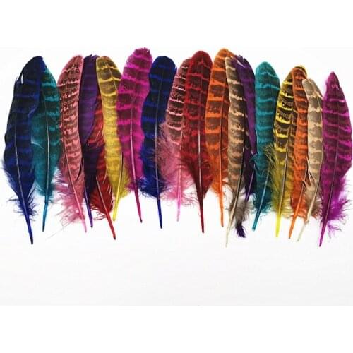 200-500pcs/lot natural dyed female pheasant feather 10-15cm diy jewelry decoration accessories pluma Chicken feathers for crafts