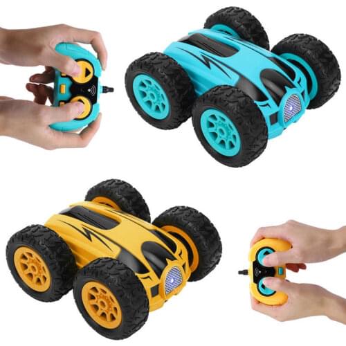 3.7in 2.4G 4CH RC Car Drift Stunt Double-sided Bounce Stunt Cars Rock Crawler Roll Car 360 Degree Flip Kids Robot RC Car Toys