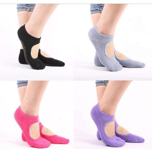 3 pair Women Solid color Bare Feet Exercise Fitness Non-Slip Yoga Socks Pilates