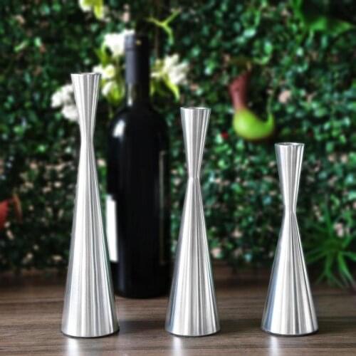 3pcs Mixed Size Simple Silver Gold Geometric Candle Holder Wedding Decoration Bar Dinner Party Living Room Decor Candle Stand