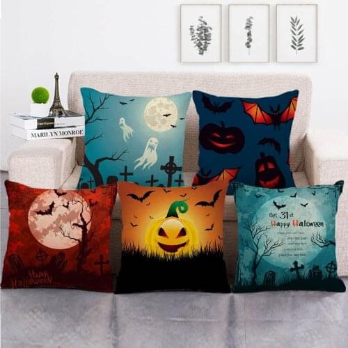 45cm*45cm Halloween Woods design linen/cotton throw pillow covers couch cushion cover home decor pillow
