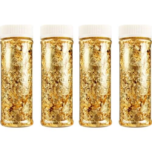 5PCS 2g 24K Gold Decorative Dishes Cake Decorating Tools Edible Grade Genuine Gold Leaf Schabin Flakes for Chef Art Chocolates