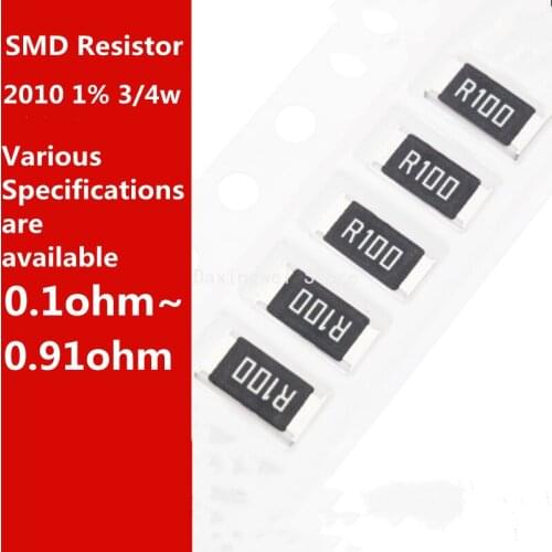 50PCS 2010 1% 0.1R 0.12R 0.15R 0.18R 0.2R 0.22R 0.24R 0.25R 0.3R 0.33R 0.36R 0.47R 0.5R 0.68R 0.1 Ohm3/4W 5025 SMD Resistance