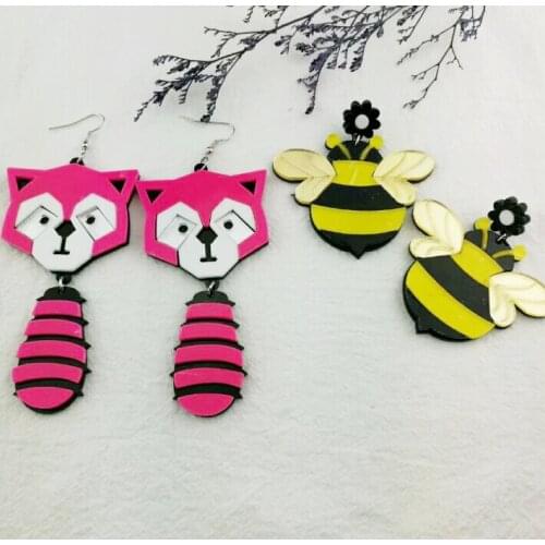 6 pair /lot fashion jewelry acrylic fox bee earring for women