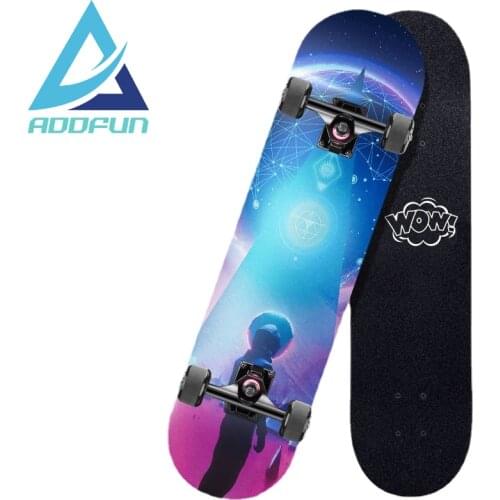 AddFun New Style Longboard Stickers Skateboard 4 PU Wheels for Adults Completed Skateboarding Professional Skate Board Fashion