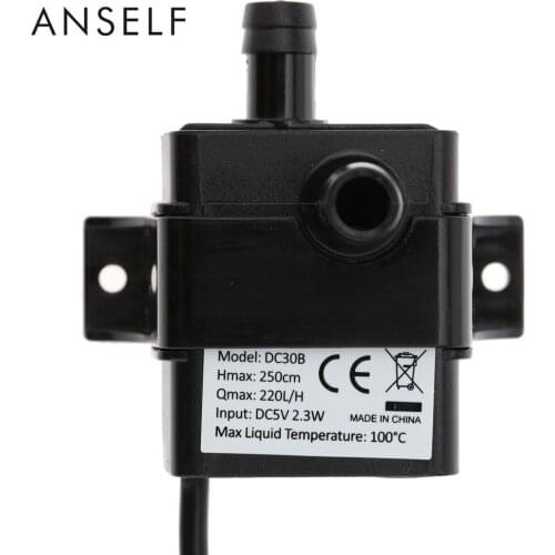 Anself Quiet Mini Brushless Oil Water Pump USB DC5V 2.3W Waterproof Submersible Fountain Aquarium Circulating 220L/H Lift 250cm