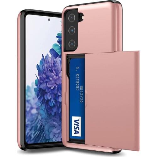 Case For Samsung Galaxy S21 S30 S20 FE S10 S9 Plus Case Armor Slide Card Slots Cover For Samsung Note 20 Ultra 10 9 8 S10E Funda