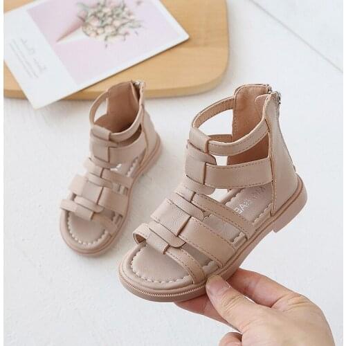 Toddler Baby Girls Kids High Top Sandals Boots 2021 Summer Fashion Childrens Korean Gladiator Princess Dress Shoes New Shoe